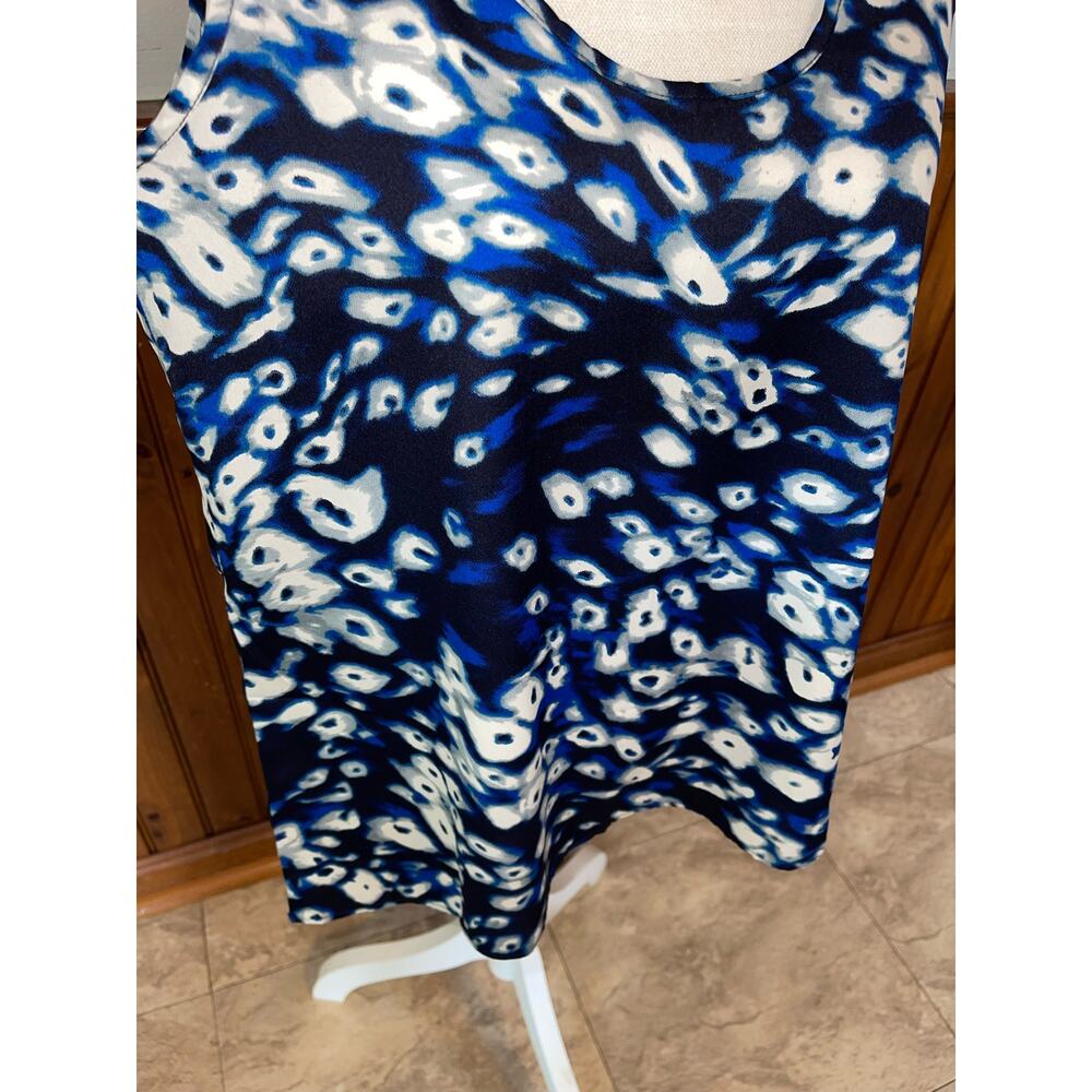 NWT Womens W118 by Walter Baker Blue White Black Abstract Print Tank Blouse S - Picture 2 of 8